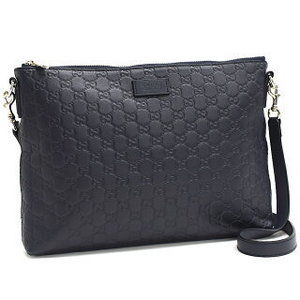 Gucci Shoulder Bag GG Guccissima Leather Navy Blue